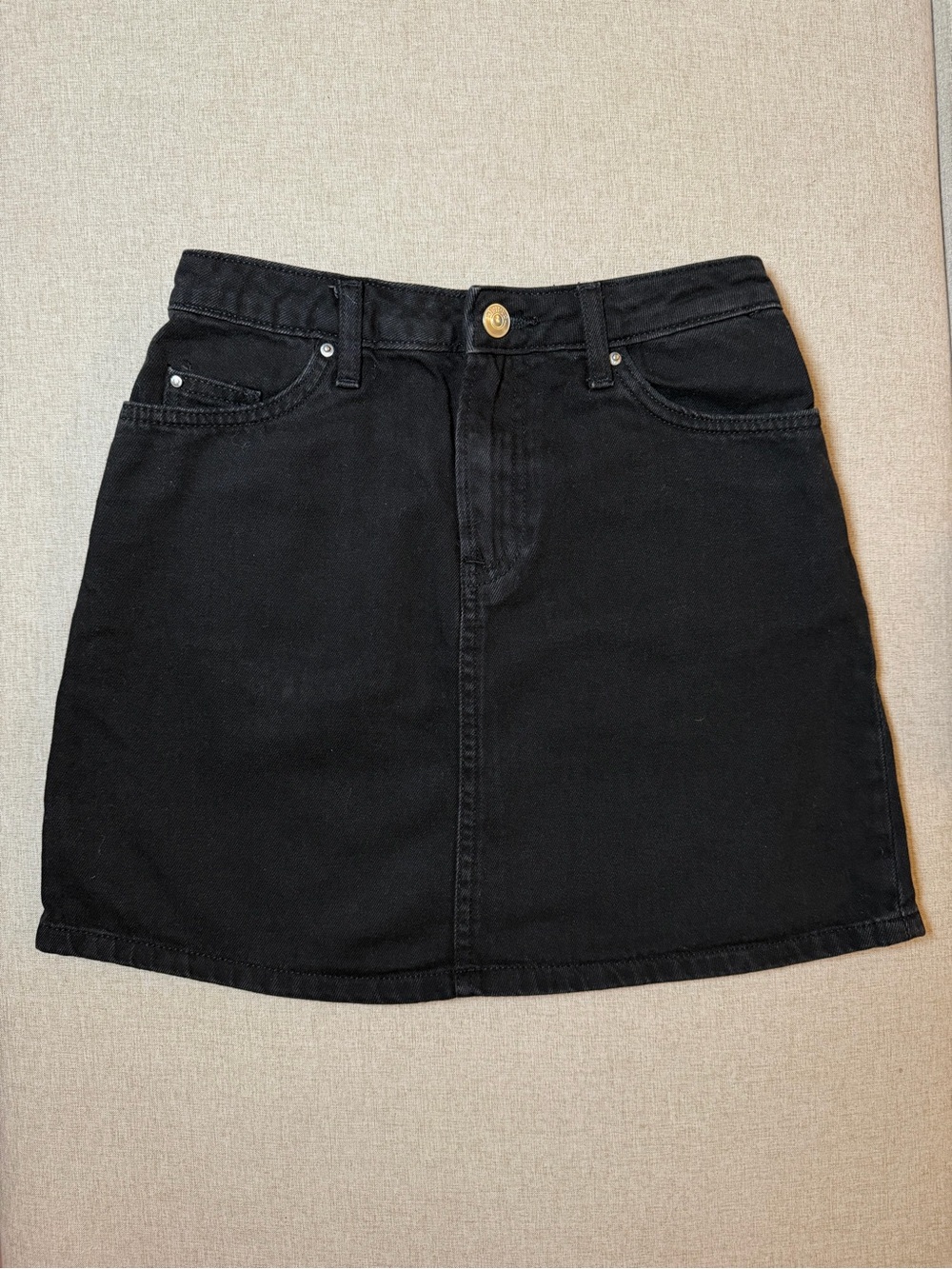 H&M Black Denim Mini Skirt